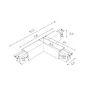 Accessories for 3 phase busbars - Azzardo TRACK 3LINE T CONNECTOR LEFT WH Left-handed T Connector with Power Supply Pluggable to 3-phase Bus White AZ4275 - product 2