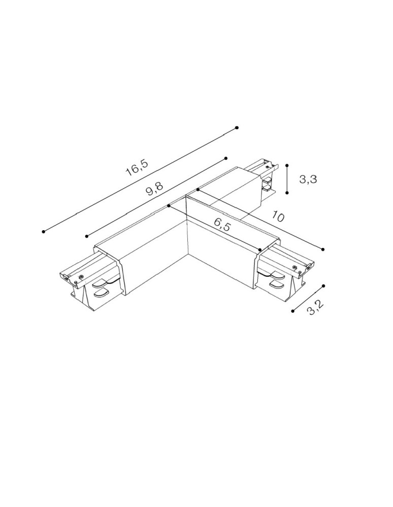 Accessories for 3 phase busbars - Azzardo TRACK 3LINE T CONNECTOR LEFT WH Left-handed T Connector with Power Supply Pluggable to 3-phase Bus White AZ4275 - product kolory-swiatla.pl 2