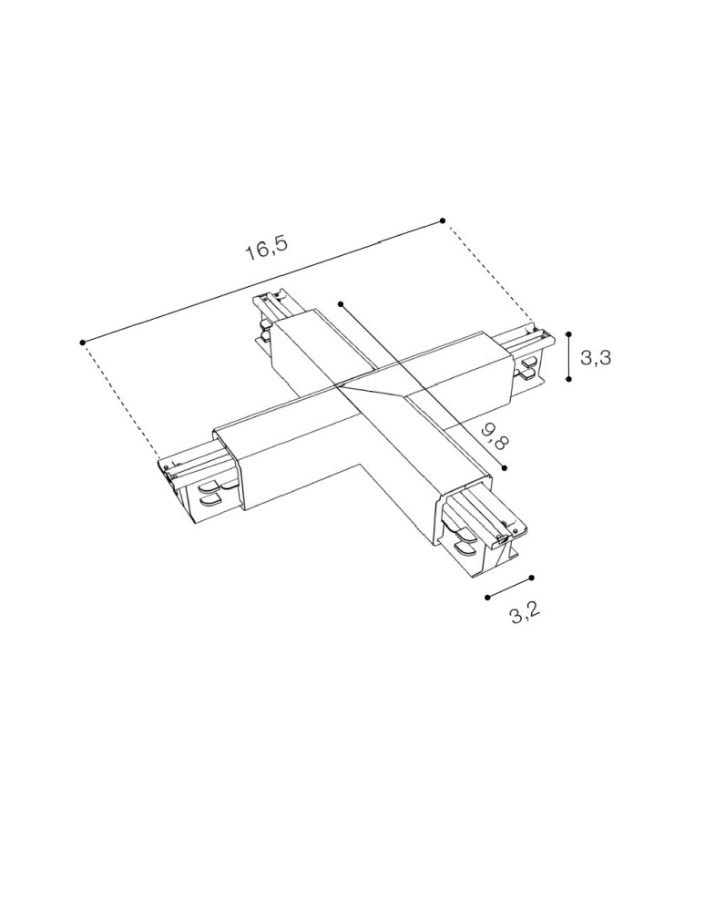 Accessories for 3 phase busbars - Azzardo TRACK 3LINE X CONNECTOR BK Switch X with Possibility to Plug into 3 Phase Bus Black AZ4280 - product kolory-swiatla.pl 2
