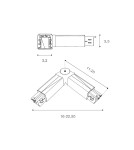 Accessories for 3 phase busbars - Azzardo TRACK 3LINE ADJUSTABLE CONNECTOR BK Adjustable Switch for 3 Phase Bus Black AZ4286 - product 2