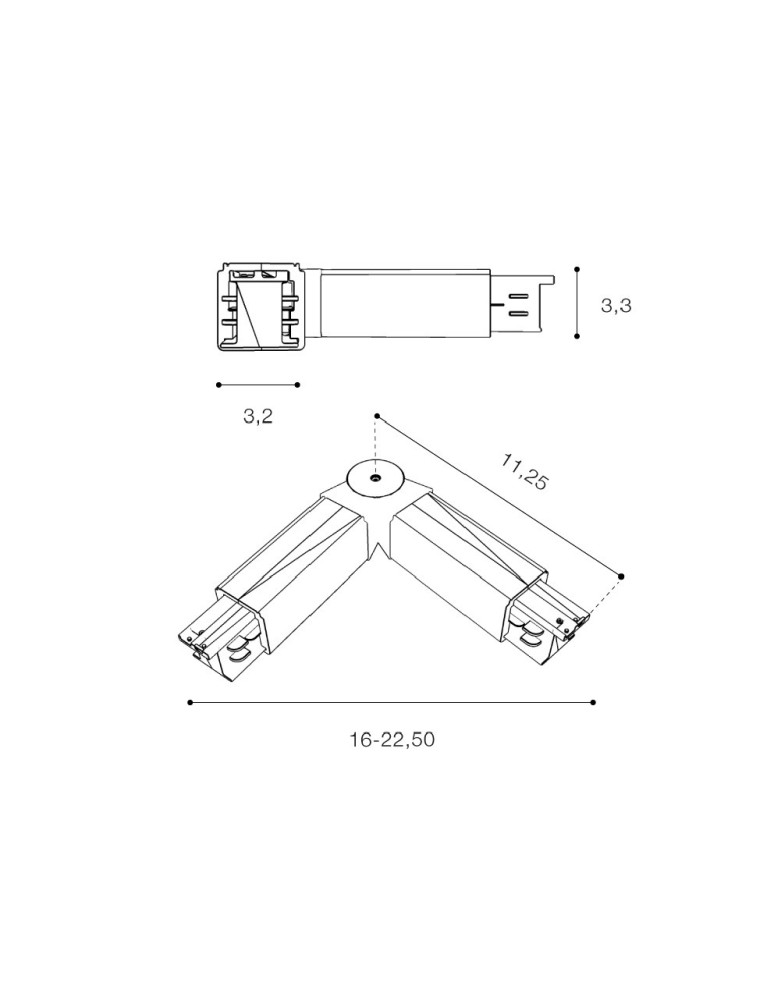 Accessories for 3 phase busbars - Azzardo TRACK 3LINE ADJUSTABLE CONNECTOR WH Adjustable Switch for 3-phase Bus White AZ4285 - product kolory-swiatla.pl 2