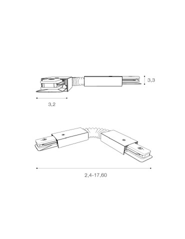 Azzardo TRACK 3LINE FLEXIBLE CONNECTOR BK Łącznik Giętki do Szyny 3 fazowej Czarny AZ4282 - produkt 2