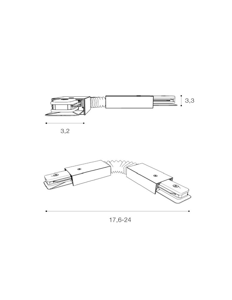 Accessories for 3 phase busbars - Azzardo TRACK 3LINE FLEXIBLE CONNECTOR WH Flexible Switch for 3-phase Bus White AZ4281 - product kolory-swiatla.pl 2