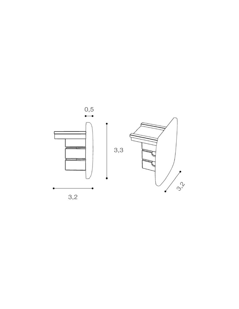 Accessories for 3 phase busbars - Azzardo TRACK 3LINE END CAP WH End cap for 3 phase buses White AZ4287 - product kolory-swiatla.pl 2