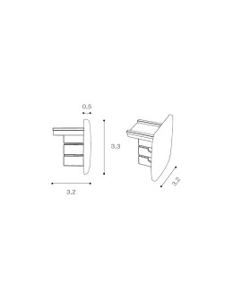 Azzardo TRACK 3LINE END CAP WH Zaślepka Końcowa do Szyn 3 fazowych Biały AZ4287 - produkt 2