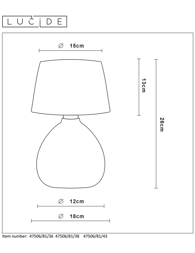 Nightlights - Lucide RAMZI Desk E14 H26cm Cre 47506/81/38 - product kolory-swiatla.pl 5