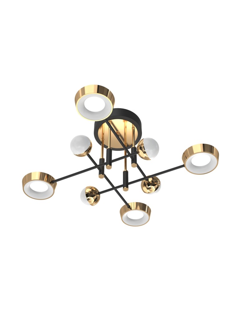 LED ceiling lamps - Zuma Line Lara Ceiling Lamp Black / French Gold MX7170-8-3BGT - product kolory-swiatla.pl 1