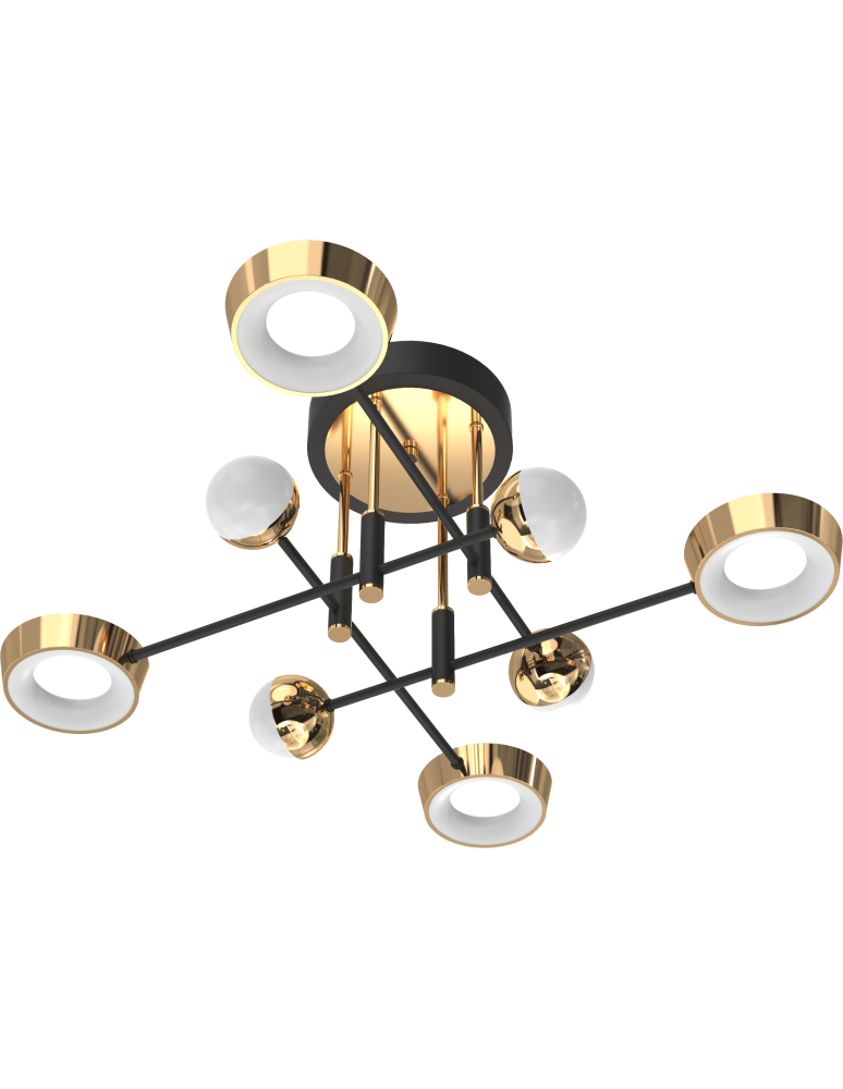LED ceiling lamps - Zuma Line Lara Ceiling Lamp Black / French Gold MX7170-8-3BGT - product kolory-swiatla.pl 2