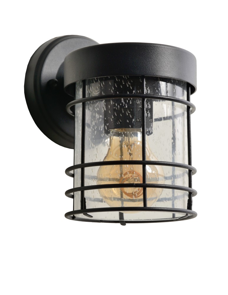 Lucide KEPPEL Wall Mount IP23 E27 H19cm Black 29824/01/30