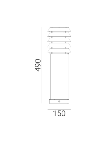 Norlys Alta Standing 49cm 1xE27 IP65 treated wood/fire zinc 1453GA - product 2