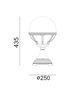 Norlys Bolonia Stojąca 43cm 1xE27 IP65 Czarny 312B - produkt 2