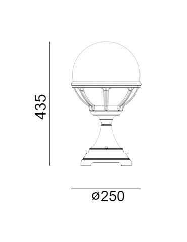 Norlys Bologna Standing 43cm 1xE27 IP65 Black 313B - product 2