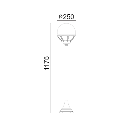 Norlys Bolonia Stojąca 117cm 1xE27 IP65 Czarny 314B