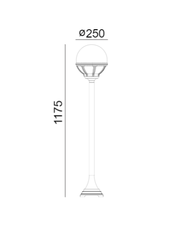 Norlys Bolonia Stojąca 117cm 1xE27 IP65 Czarny 315B - produkt 2