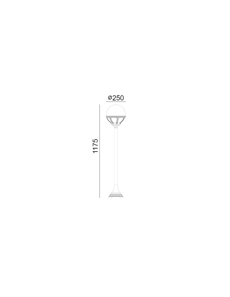 Standing garden lamps - Norlys Bologna Standing 117cm 1xE27 IP65 Black 315B - product kolory-swiatla.pl 2