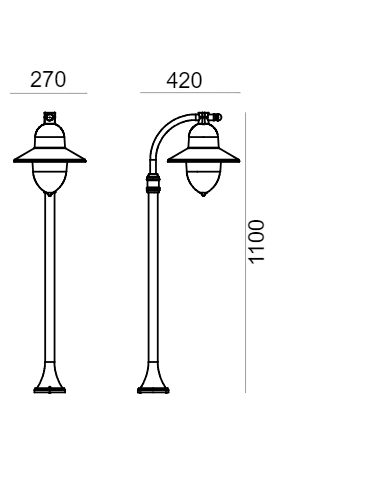 Norlys Como Stojąca 110cm 1xE27 IP65 Czarny 375B - produkt 2