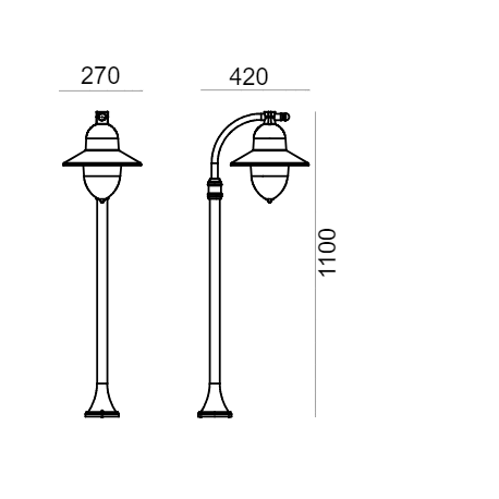 Norlys Como Stojąca 110cm 1xE27 IP65 Czarny 375B