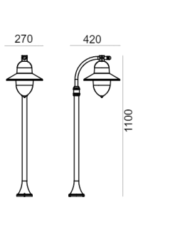 Norlys Como Standing 110cm 1xE27 IP65 Black 375B - product 2