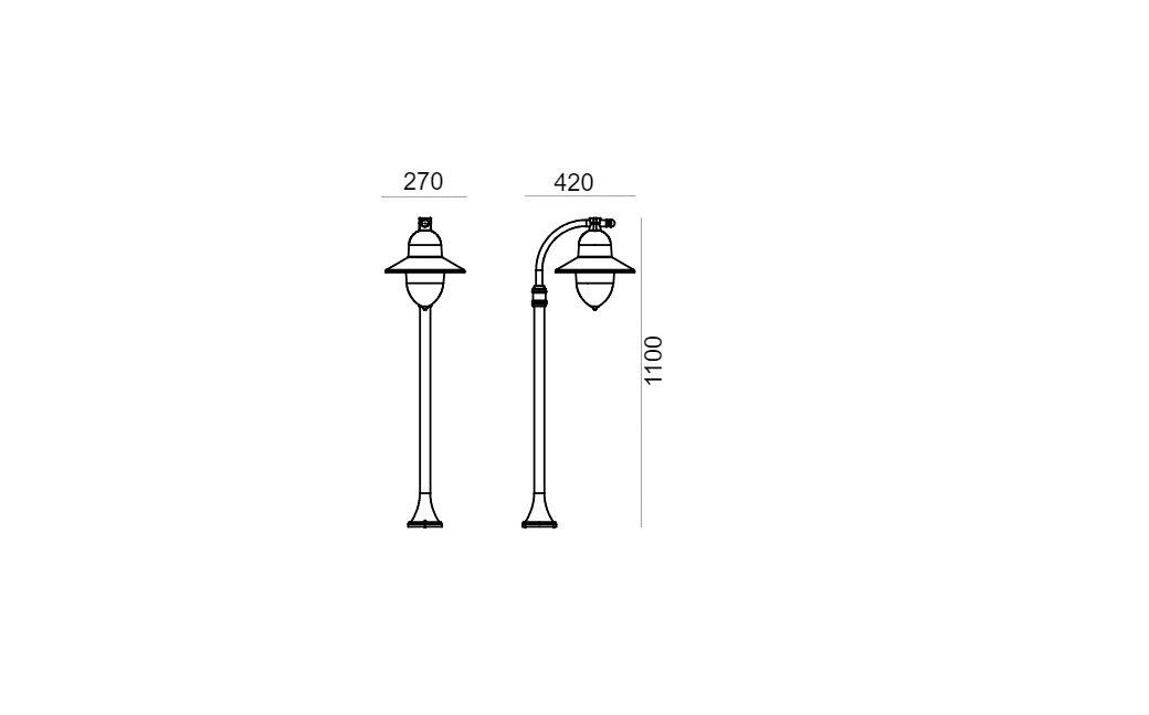 Norlys Como Stojąca 110cm 1xE27 IP65 Czarny 375B