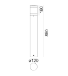 Standing garden lamps - Norlys Egersund Standing mini 85cm LED 10W 826lm 3000K IP65 Graphite 1290GR - product 2