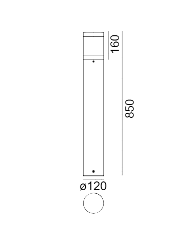 Norlys Egersund Standing mini 85cm LED 10W 826lm 3000K IP65 Graphite 1290GR - product 2