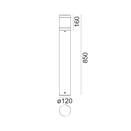 Norlys Egersund Stojąca mini 85cm LED 10W 826lm 3000K IP65 Grafit 1290GR