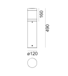 Standing garden lamps - Norlys Egersund Standing Mini 49cm LED 10W 826lm 3000K IP65 Aluminum 1291AL - product 2