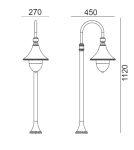 Standing garden lamps - Norlys Floirence Standing 112cm 1xE27 IP65 Black 805B - product 2