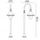 Norlys Floirencja Stojąca 112cm 1xE27 IP65 Czarny 805B