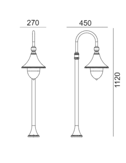 Norlys Floirence Standing 112cm 1xE27 IP65 Black 805B - product 2