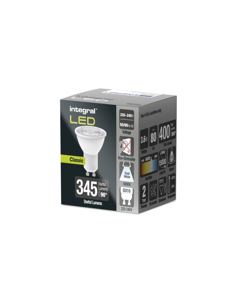 LED GU10 230V bulbs - Integral LED GU10 PAR16 4W (50W) 4000K 360lm ILGU10NE103 - product kolory-swiatla.pl 2