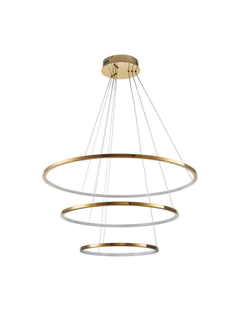 Pendant lamps circles -  Step Into Design CIRCLE SLIM 40+60+80 LED pendant lamp gold 40 cm + 60 cm + 80 cm ST-10112P-3 - product kolory-swiatla.pl 1