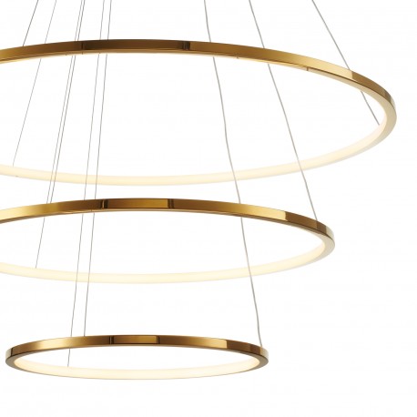  Step Into Design Lampa wisząca CIRCLE SLIM 40+60+80 LED złoty 40 cm + 60 cm + 80 cm ST-10112P-3