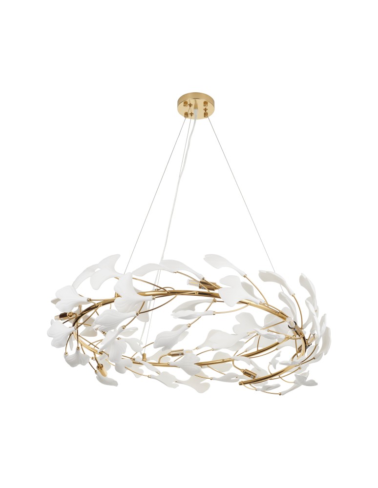 Designer pendant lamps -  Step Into Design BOTANIKA pendant lamp gold white 80 cm XY080P-80 - product kolory-swiatla.pl 1