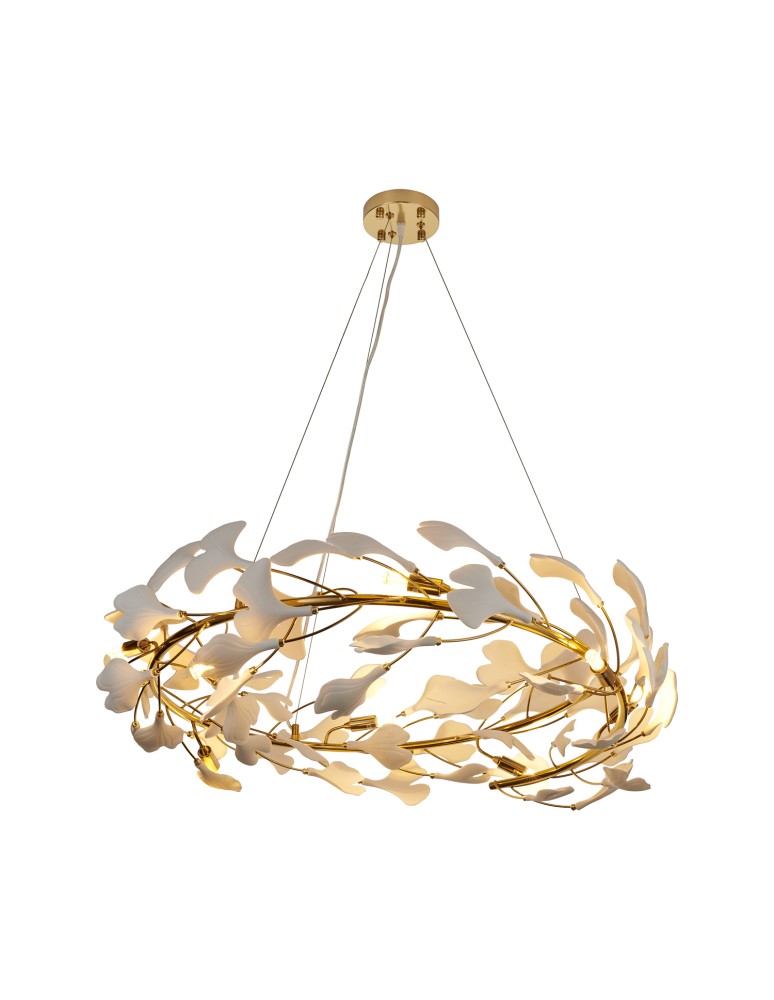 Designer pendant lamps -  Step Into Design BOTANIKA pendant lamp gold white 80 cm XY080P-80 - product kolory-swiatla.pl 2