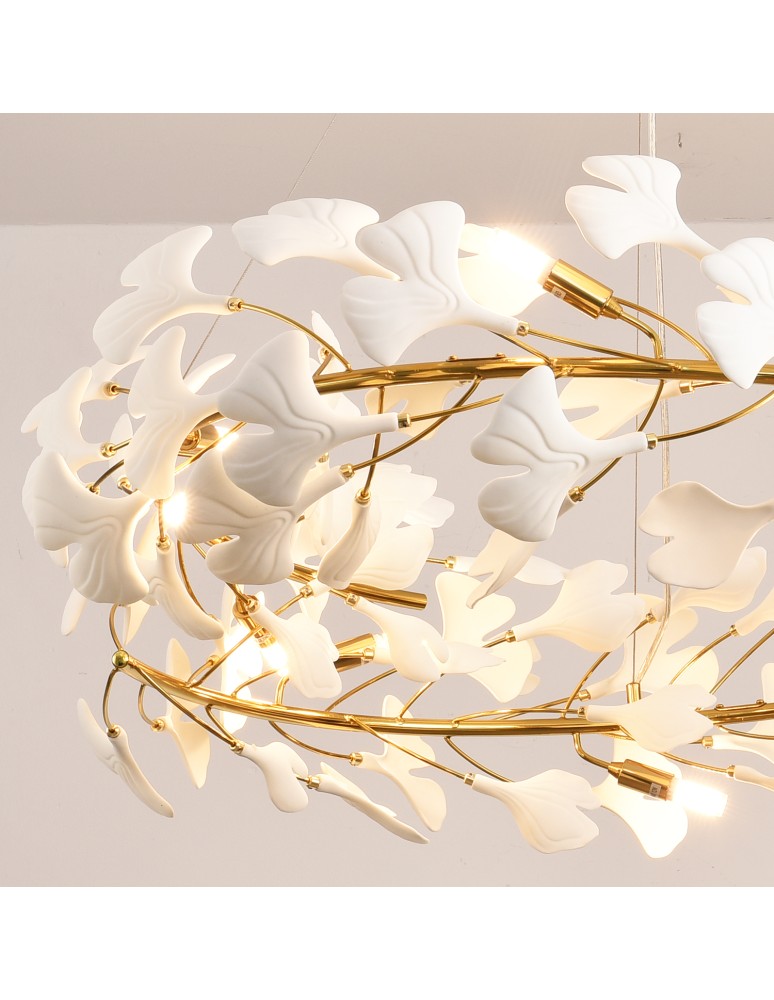 Designer pendant lamps -  Step Into Design BOTANIKA pendant lamp gold white 80 cm XY080P-80 - product kolory-swiatla.pl 3