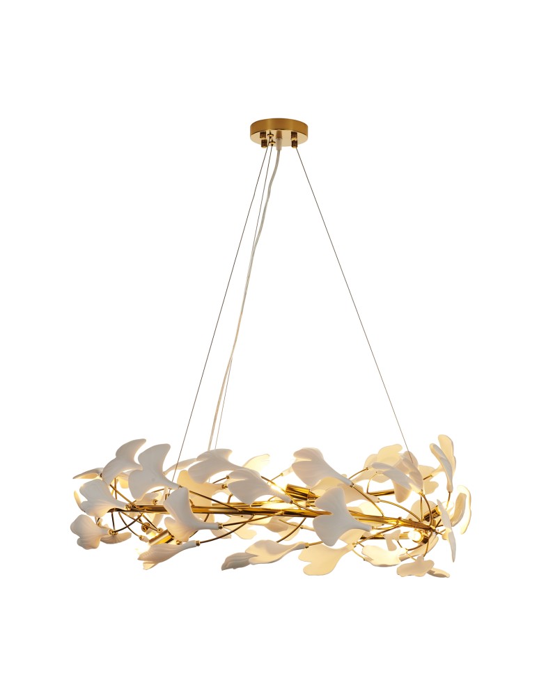 Designer pendant lamps -  Step Into Design BOTANIKA pendant lamp gold white 80 cm XY080P-80 - product kolory-swiatla.pl 5