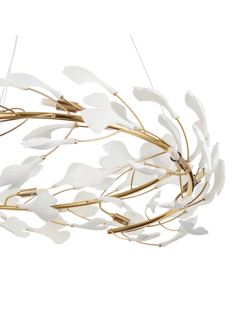 Designer pendant lamps -  Step Into Design BOTANIKA pendant lamp gold white 80 cm XY080P-80 - product kolory-swiatla.pl 6