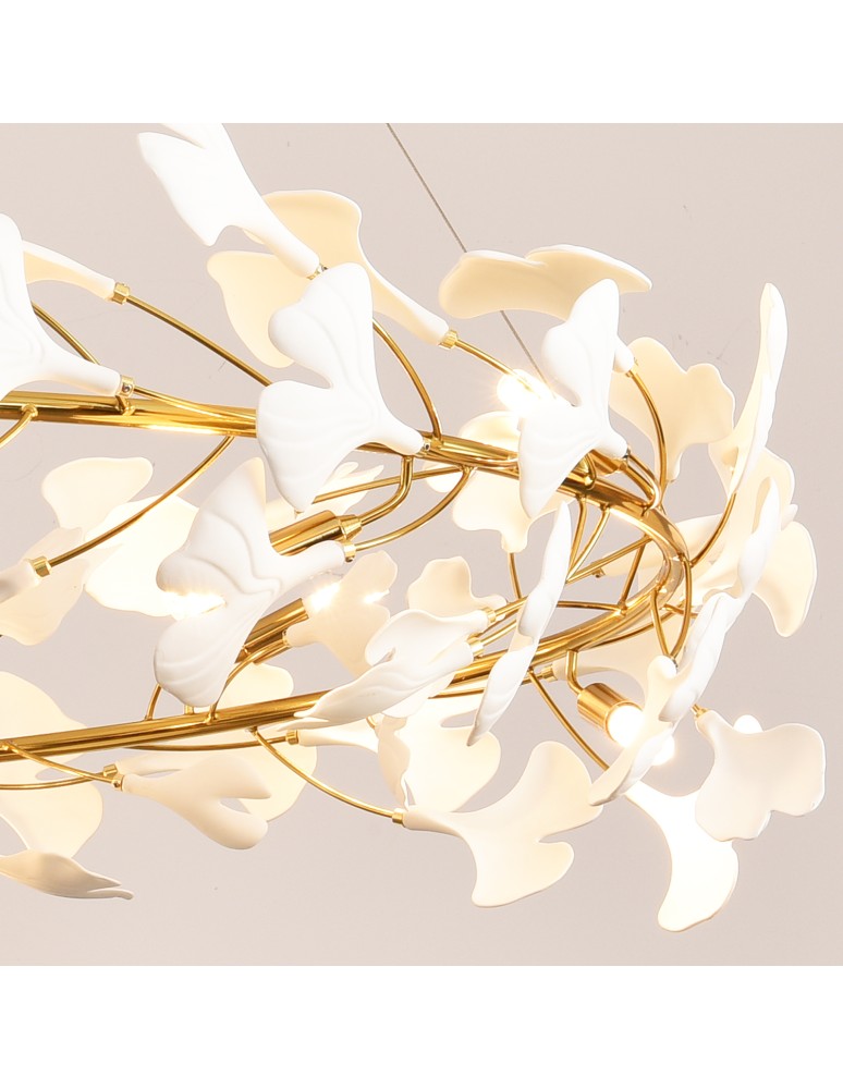 Designer pendant lamps -  Step Into Design BOTANIKA pendant lamp gold white 80 cm XY080P-80 - product kolory-swiatla.pl 7
