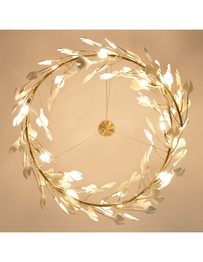Designer pendant lamps -  Step Into Design BOTANIKA pendant lamp gold white 80 cm XY080P-80 - product kolory-swiatla.pl 8