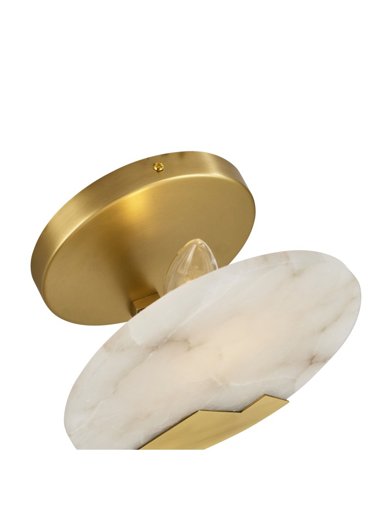 Glamour wall lamps -  Step Into Design MARMO wall lamp white marmum and brass 20cm ST-3961 - product kolory-swiatla.pl 3