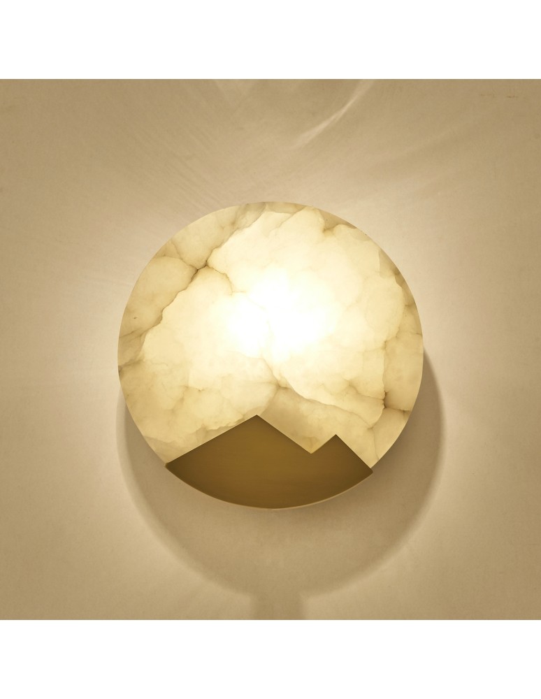 Glamour wall lamps -  Step Into Design MARMO wall lamp white marmum and brass 20cm ST-3961 - product kolory-swiatla.pl 7