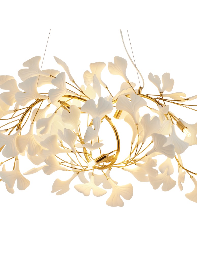 Designer pendant lamps -  Step Into Design BOTANIKA WAVE gold white 135 cm pendant lamp XY080P-120 - product kolory-swiatla.pl 4