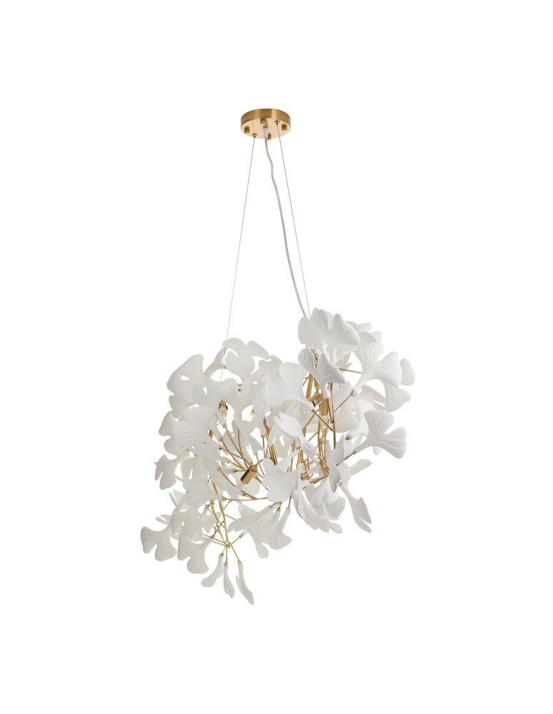 Designer pendant lamps -  Step Into Design BOTANIKA WAVE gold white 135 cm pendant lamp XY080P-120 - product kolory-swiatla.pl 5