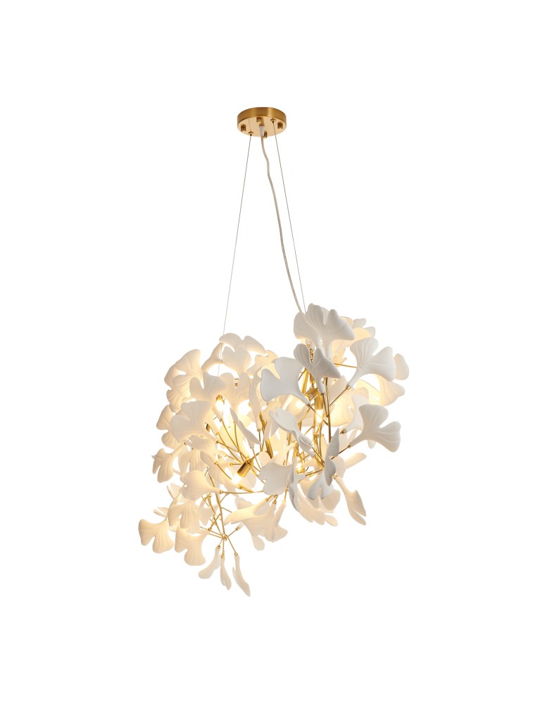 Designer pendant lamps -  Step Into Design BOTANIKA WAVE gold white 135 cm pendant lamp XY080P-120 - product kolory-swiatla.pl 6