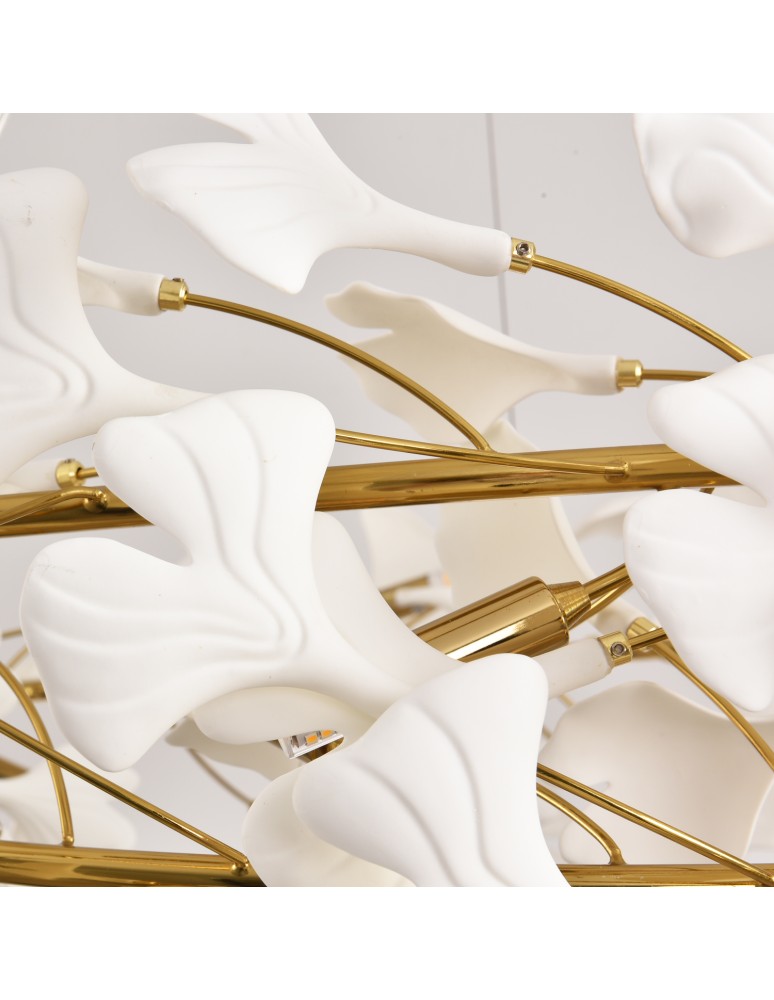 Designer pendant lamps -  Step Into Design BOTANIKA WAVE gold white 135 cm pendant lamp XY080P-120 - product kolory-swiatla.pl 7