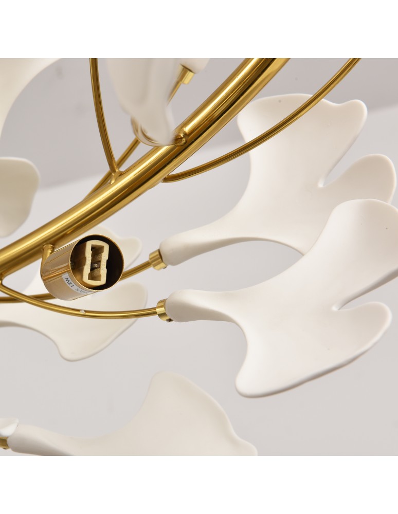 Designer pendant lamps -  Step Into Design BOTANIKA WAVE gold white 135 cm pendant lamp XY080P-120 - product kolory-swiatla.pl 9