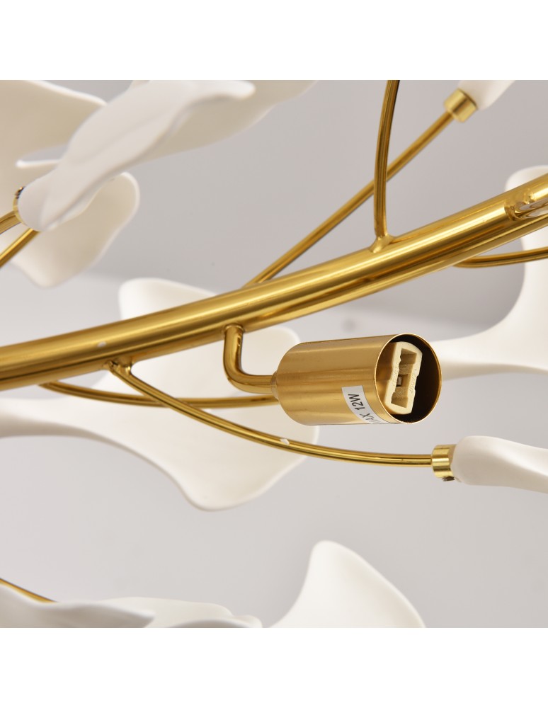 Designer pendant lamps -  Step Into Design BOTANIKA WAVE gold white 135 cm pendant lamp XY080P-120 - product kolory-swiatla.pl 10