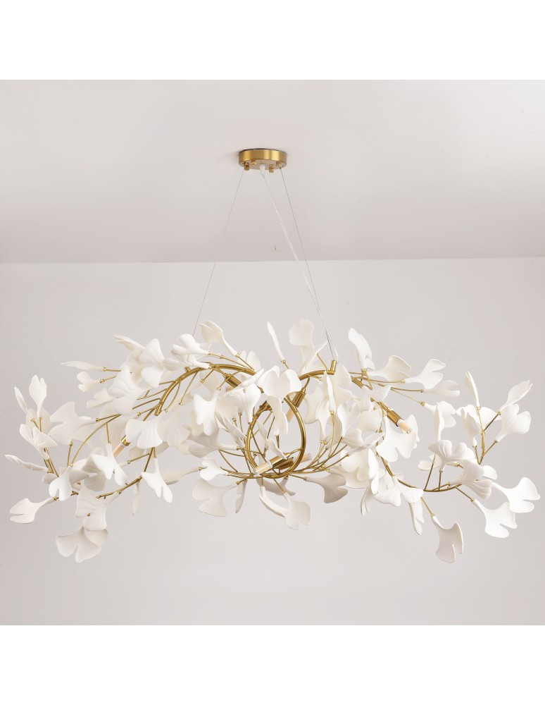 Designer pendant lamps -  Step Into Design BOTANIKA WAVE gold white 135 cm pendant lamp XY080P-120 - product kolory-swiatla.pl 14