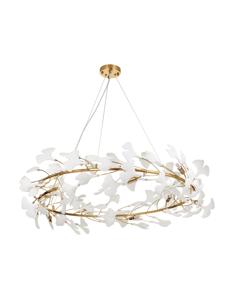 Designer pendant lamps - Step Into Design BOTANIKA pendant lamp gold white 100 cm XY080P-100 - product kolory-swiatla.pl 1